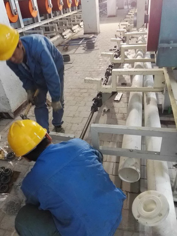 化纖廠噴淋裝置安裝現場